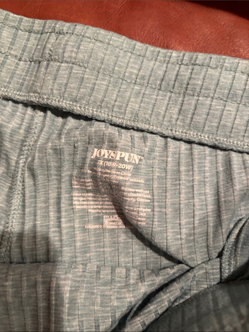 Joyspun 2X Women's Ribbed Knit Lounge Pants - Teal - Picture 2 of 3